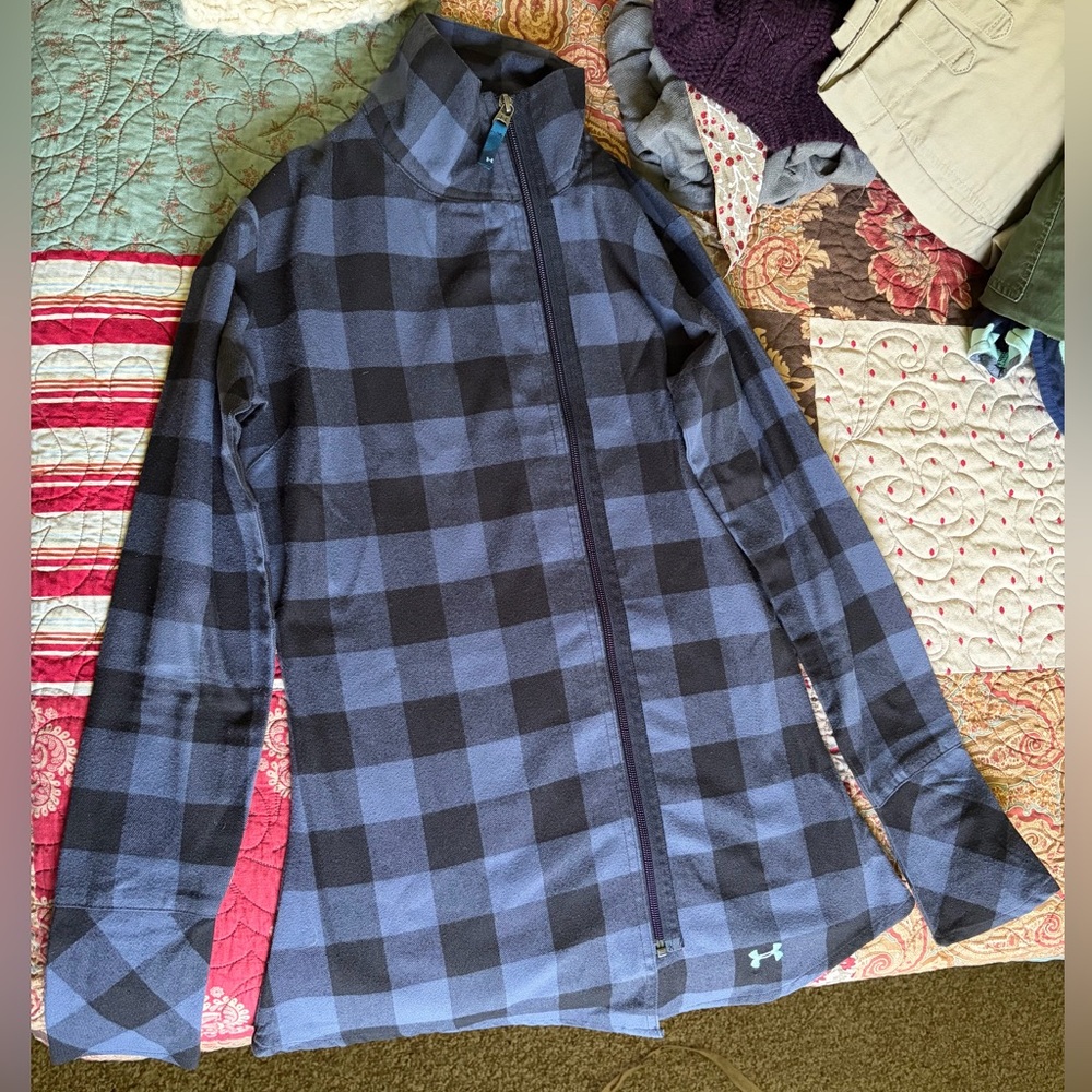 Under Armour Blue & Black Plaid Full-Zip Jacket